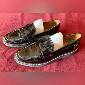 Franco Sarto Black Patent Loafers
